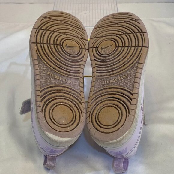 Nike Court Borough Low 2 Hook & Loop Leather Sneakers Lilac White 13C - Picture 12 of 12